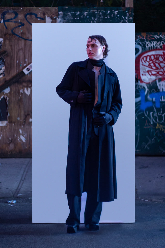 long trench coat, trench coat, men's trench coat, black long trench coat, genderless trench coat, unisex trench coat, midi length trench coat